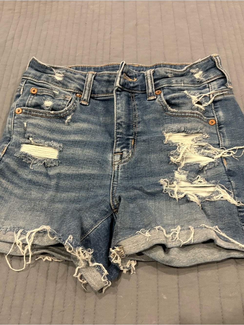 American Eagle Outfitters Distressed Blue Denim Cutoff Shorts